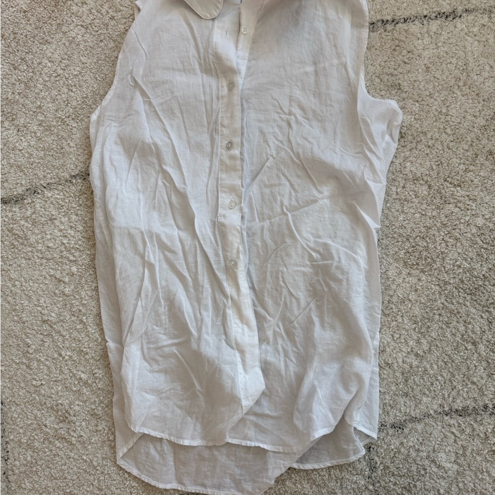 American Apparel White Sleeveless Lightweight Blouse